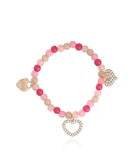Jessica Simpson Kids Pink Heart Charm Bracelet & Earrings Set