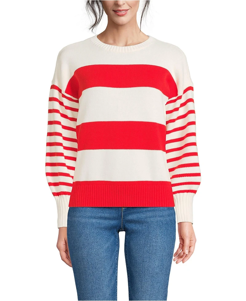 Lands' End Women's Drifter Jersey Crewneck Sweater