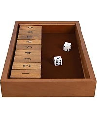 We Games 9 Number Shut the Box Board Game with Walnut Stained Wood, 11 in.