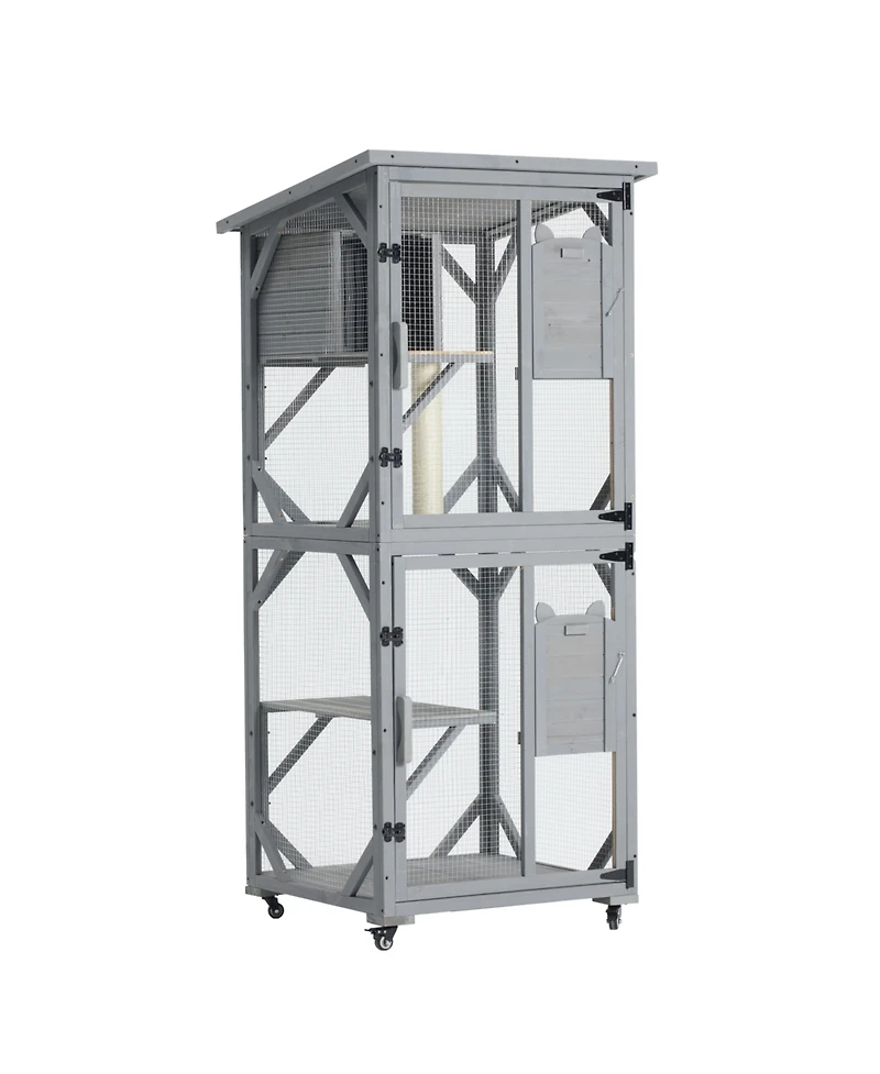Streamdale Furniture Large Outdoor Cat House on Wheels
