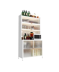 Streamdale Furniture 73" Kitchen Pantry Cabinet Flip Door Pegboard Storage