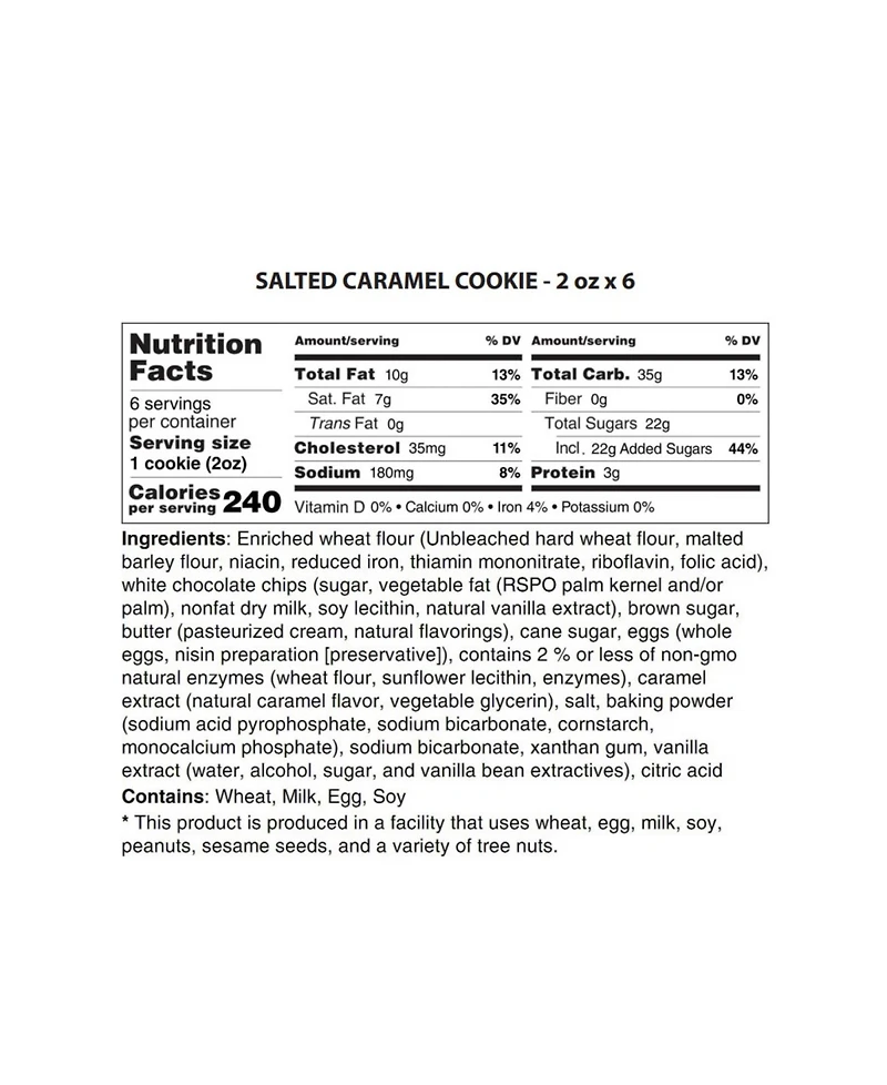 The Cravory Salted Caramel Cookies Gift Box, 6 Cookies