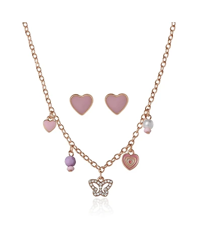 Jessica Simpson Kids Heart Charm Necklace and Earrings Set