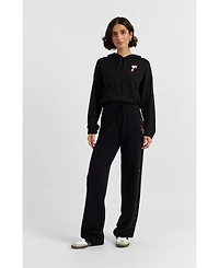 Chinti & Parker Women's Wool Cashmere Peanuts Wide-Leg Track Pants