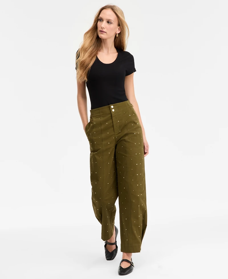 I.n.c. International Concepts Women's Studded Tapered Pants, Macy's Exclusive