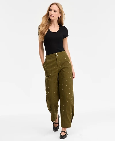 I.n.c. International Concepts Women's Studded Tapered Pants, Macy's Exclusive