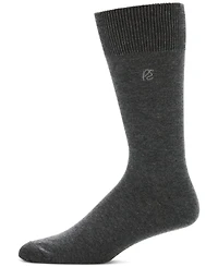 Perry Ellis Portfolio Men's Portfolio Flat Knit Logo Dress Socks