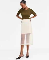 I.n.c. International Concepts Women's Sheer-Hem Midi Skirt, Macy's Exclusive