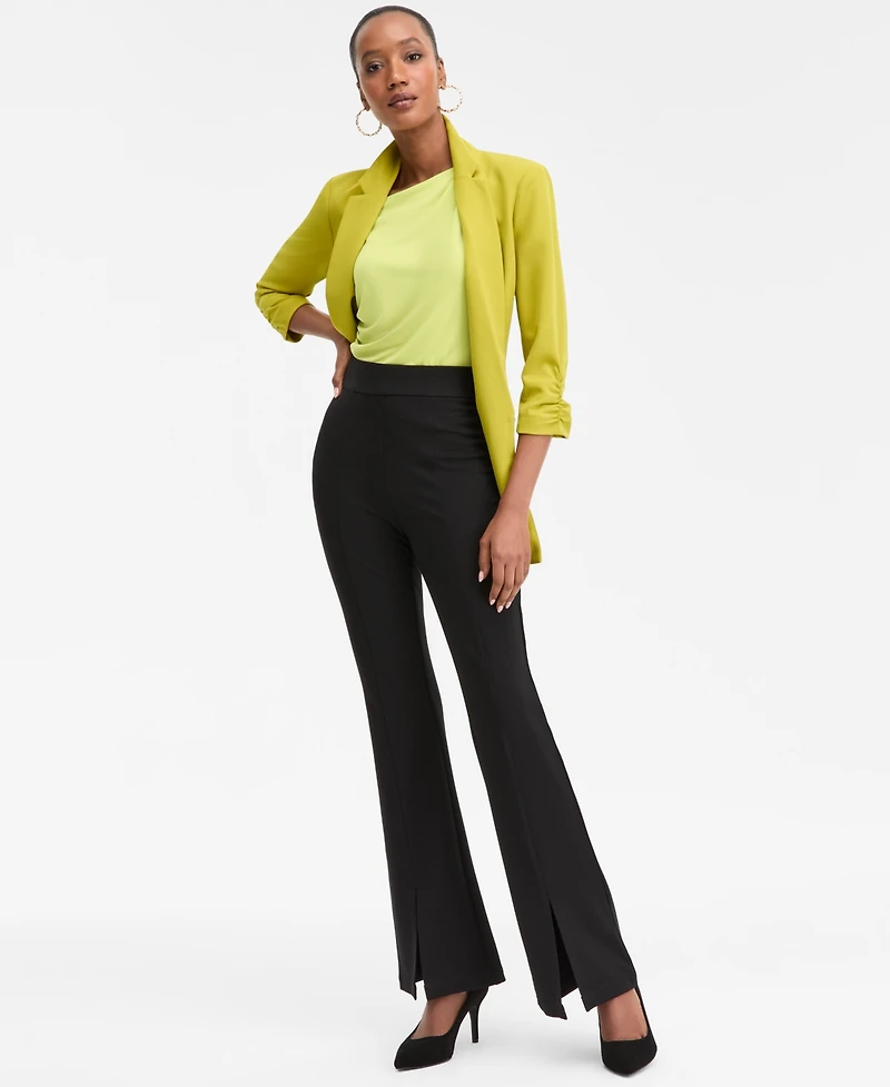 I.n.c. International Concepts Women's Ponte-Knit Slit-Hem Flare Pants, Macy's Exclusive