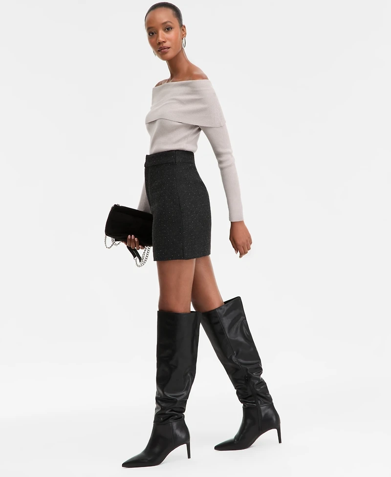 I.n.c. International Concepts Women's Embellished Mini Skirt, Macy's Exclusive