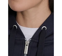 Calvin Klein Women's Fleece Crop Zip-Front Long-Sleeve Hoodie