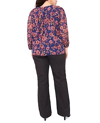 Vince Camuto Plus Long-Sleeve V-Neck Blouse