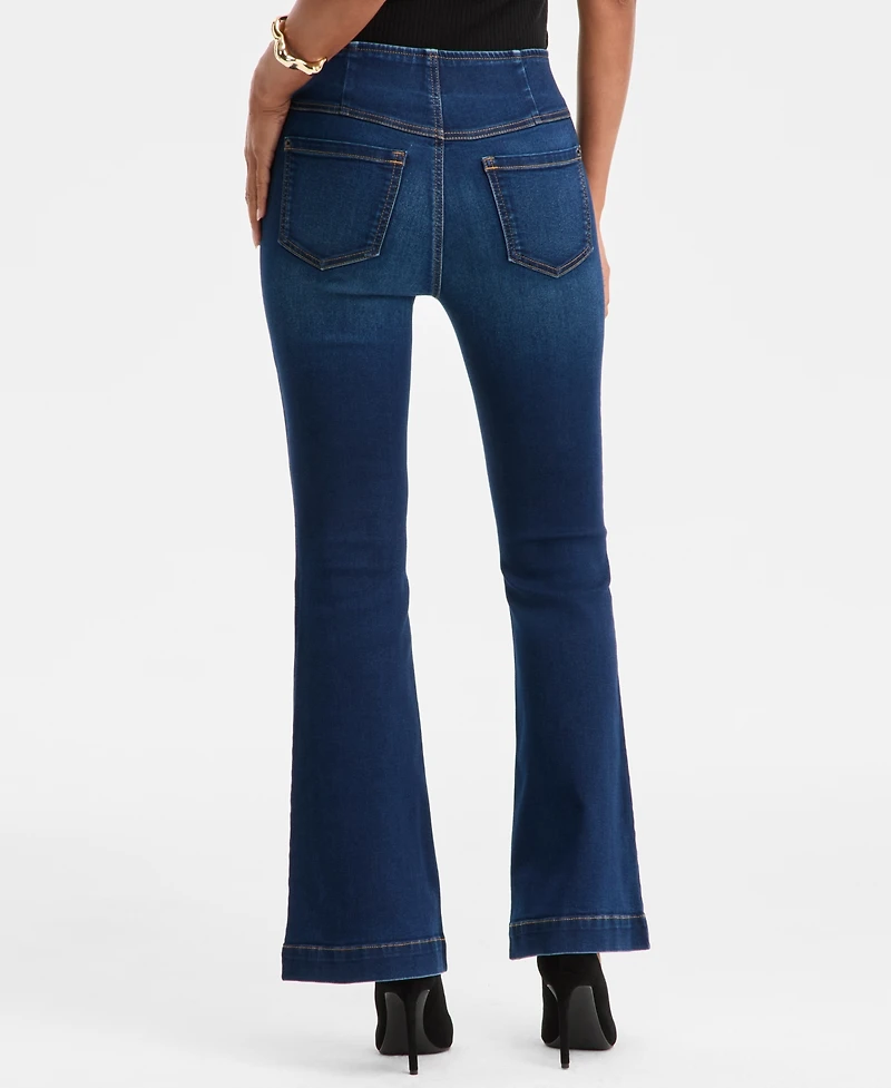 I.n.c. International Concepts Women's High-Rise Pull-On Flare-Leg Jeans, Macy's Exclusive