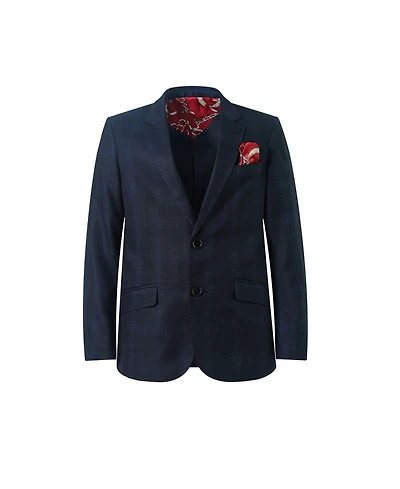 Elie Balleh Toddler Black Slim Fit Checkered Sports Coat Blazer