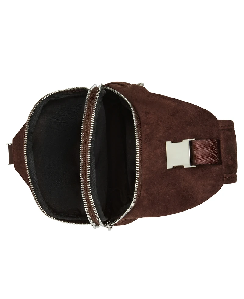 Madden Girl Brooke Suede Zipper Belt Bag
