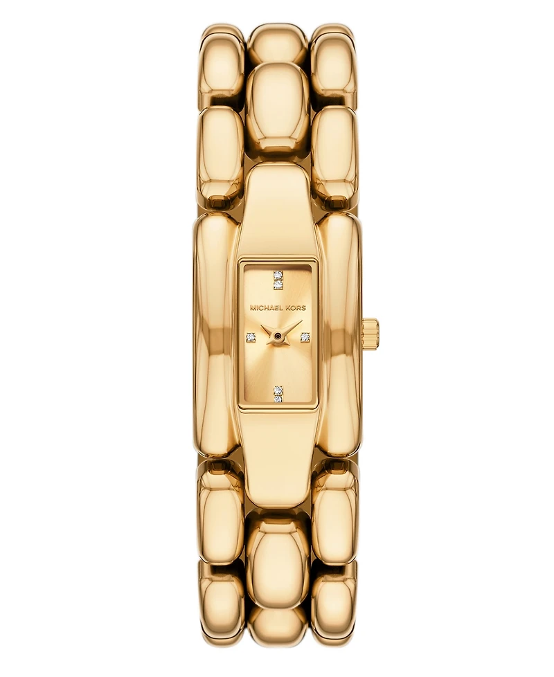 Michael Kors Women's Hally Two-Hand Gold-Tone Stainless Steel Watch, 21mm