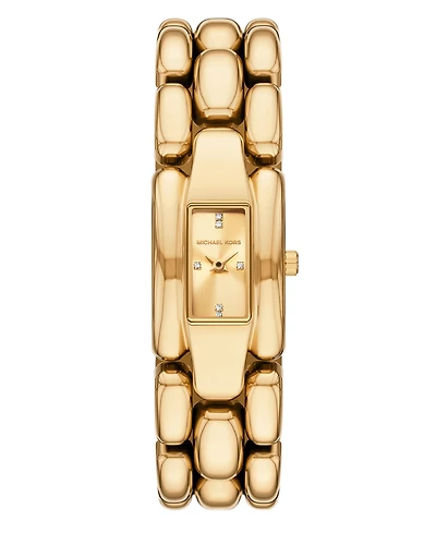 Michael Kors Women's Hally Two-Hand Gold-Tone Stainless Steel Watch, 21mm
