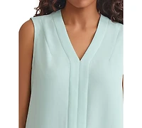 Kasper Women's Sleeveless V-Neck Top, Regular & Petite