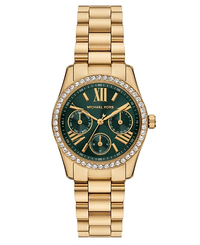 Michael Kors Women's Lexington Lux Multifunction Gold-Tone Stainless Steel Watch, 34mm
