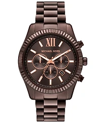 Michael Kors Men's Lexington Chronograph Brown Stainless Steel Watch, 44mm