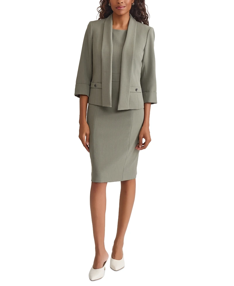Kasper Women's Crewneck Sleeveless Sheath Dress, Regular & Petite