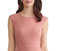 Kasper Women's Crewneck Sleeveless Sheath Dress, Regular & Petite