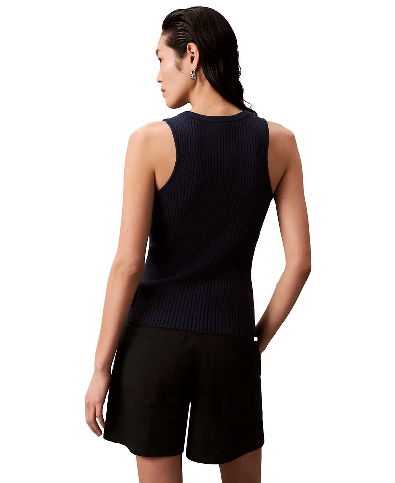 Calvin Klein Jeans Women's Smooth Cotton Rib Sweater Tank
