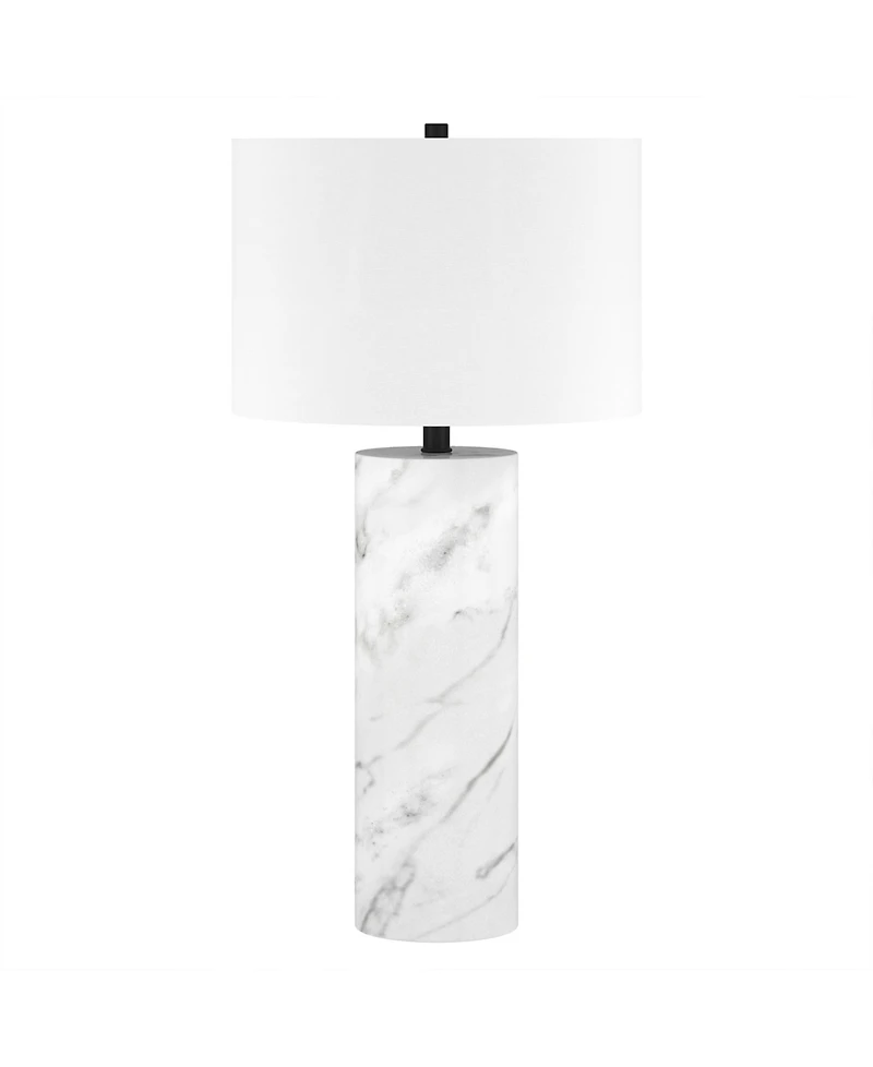 Hudson & Canal Elise 29.5" Metal Table Lamp with Fabric Shade