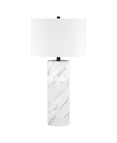 Hudson & Canal Elise 29.5" Metal Table Lamp with Fabric Shade