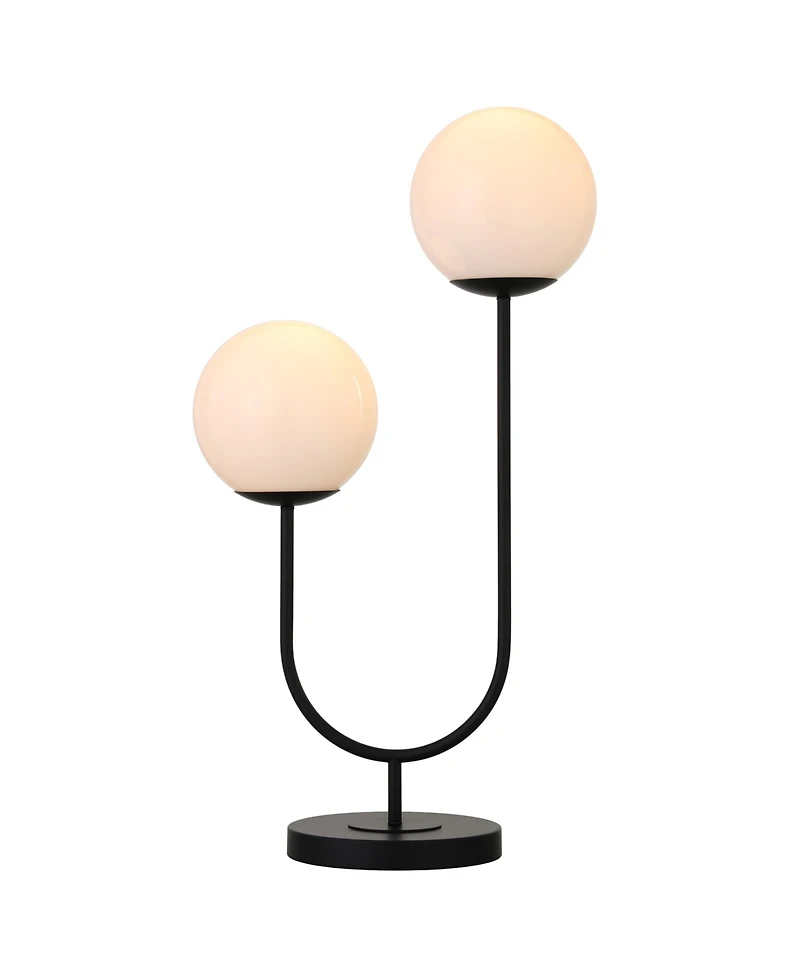 Hudson & Canal Dufrene 28" Metal 2-Light Table Lamp with Glass Shades