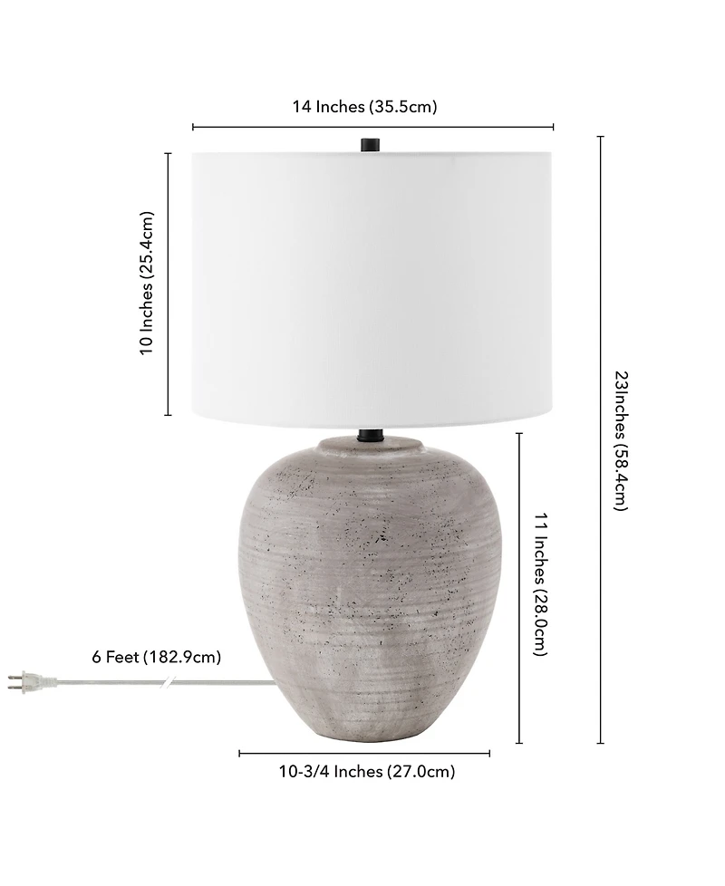Hudson & Canal Shira 23" Ceramic Table Lamp with Fabric Shade