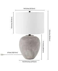 Hudson & Canal Shira 23" Ceramic Table Lamp with Fabric Shade