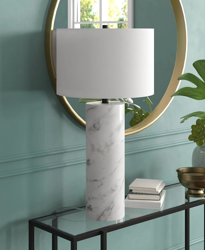 Hudson & Canal Elise 29.5" Metal Table Lamp with Fabric Shade
