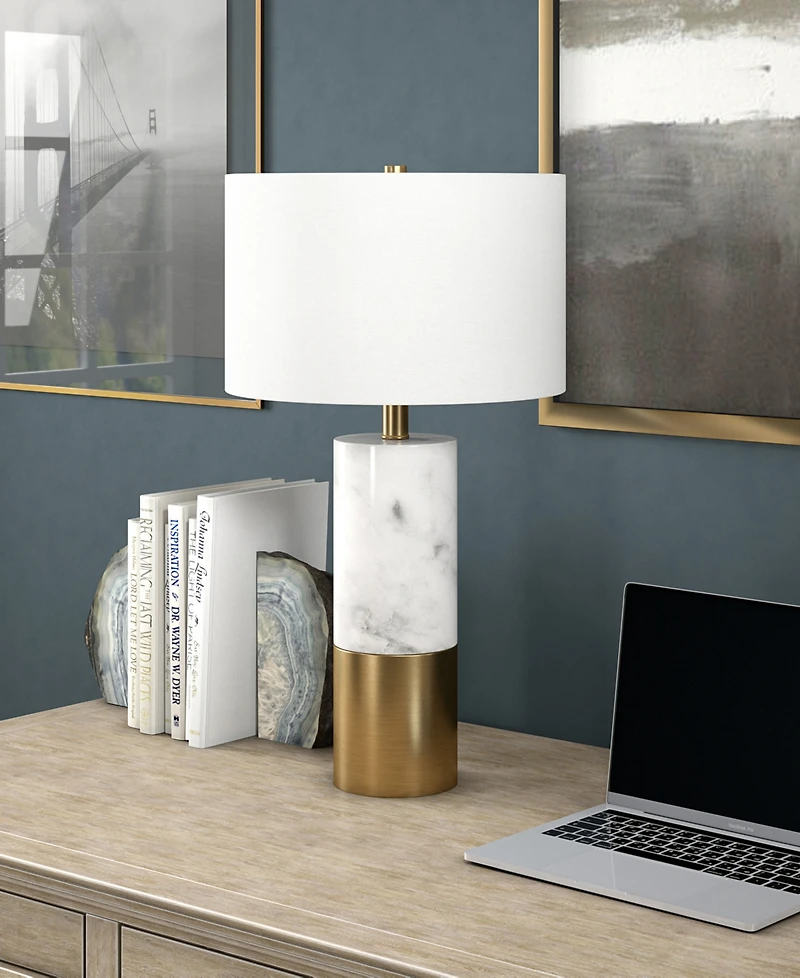 Hudson & Canal Liana 23.75" Metal Table Lamp with Fabric Shade