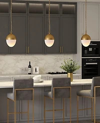 Hudson & Canal Aurelia 13" Metal Pendant with Glass Shade