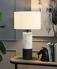 Hudson & Canal Liana 23.75" Metal Table Lamp with Fabric Shade