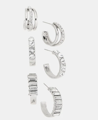 I.n.c. International Concepts Glass Stone Hoop Earrings, Set of 3, Macy's Exclusive