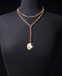 I.n.c. International Concepts Disc Charm Layered Lariat Necklace, 16" + 3" extender, Macy's Exclusive