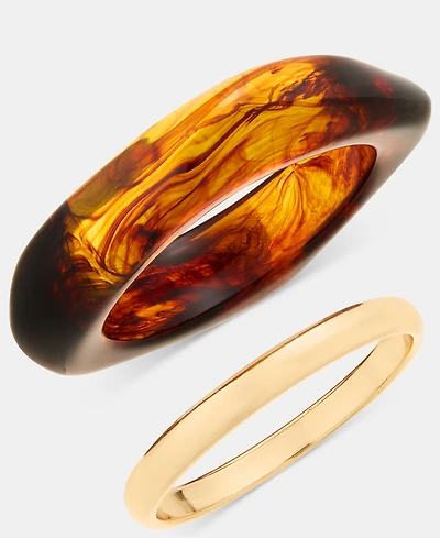 I.n.c. International Concepts Tortoise Shell and Gold-Tone Bracelets, Set of 2, Macy's Exclusive
