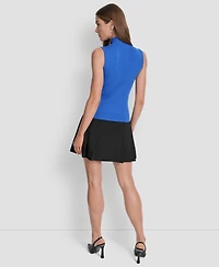 Dkny Women's Mock Neck Sleeveless Knit Top