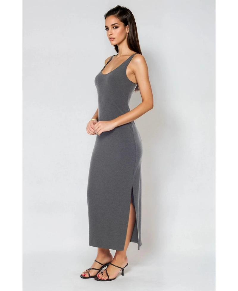 Bebe Women's V-Neck Tank Rib Maxi Dress