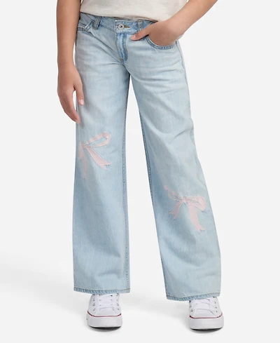abercrombie kids Girls Low-Rise Embroidered Baggy Jeans