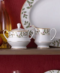 Noritake Holly Berry Gold Sugar Creamer Set