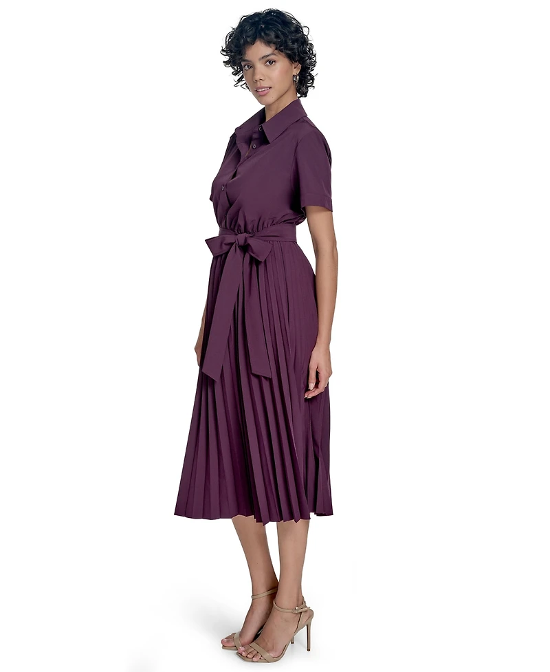 Calvin Klein Women's Short-Sleeve Pleated-Skirt Midi Dress