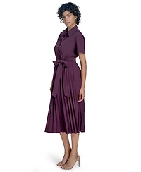 Calvin Klein Women's Short-Sleeve Pleated-Skirt Midi Dress
