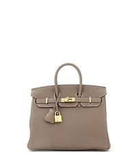 Pre-Owned Hermes Birkin 25 Handbag Grey Togo with Gold Hardware