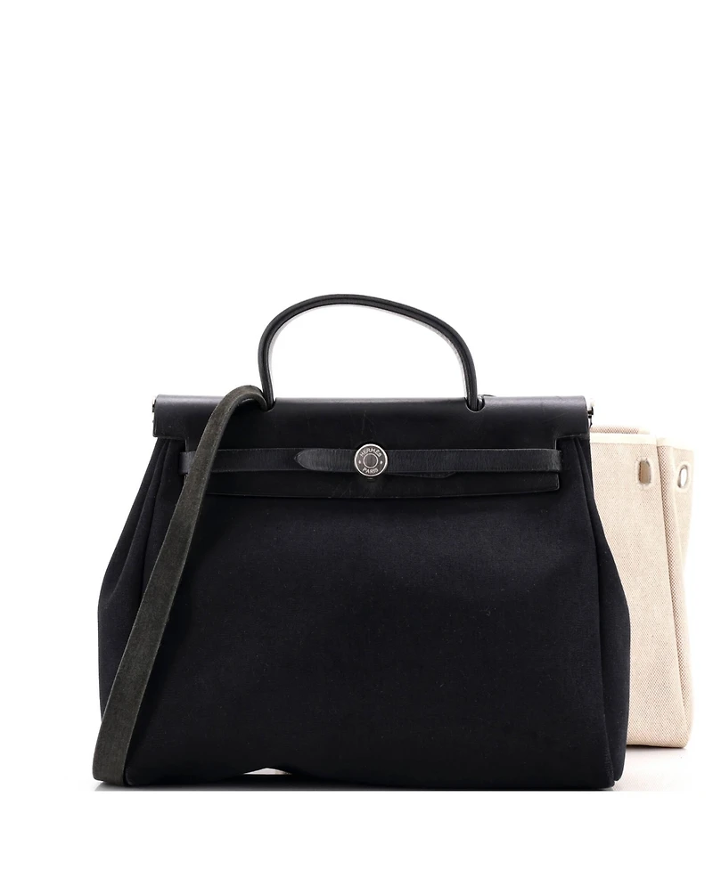 Pre-Owned Hermes Pm Herbag Toile and Leather