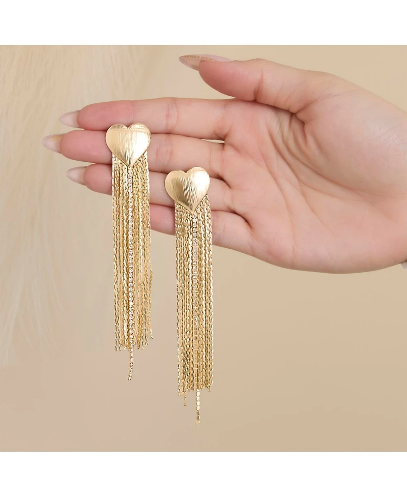 Jessica Simpson Gold Chain Tassel Earrings