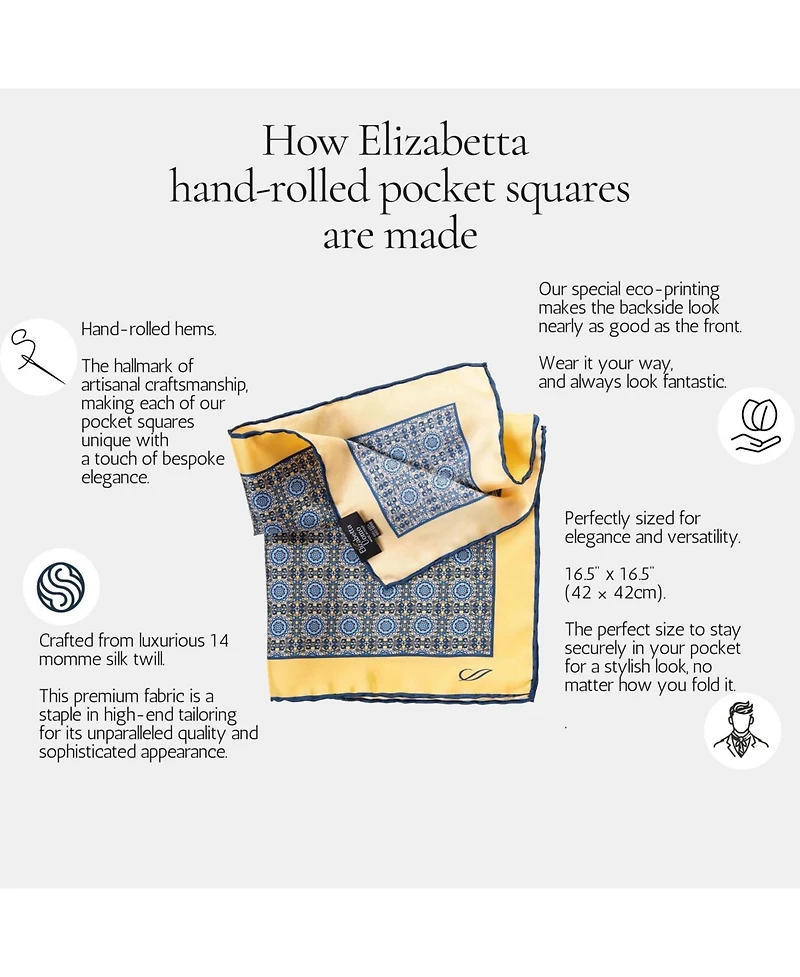 Elizabetta Men's Pantera - Silk Pocket Square for Men