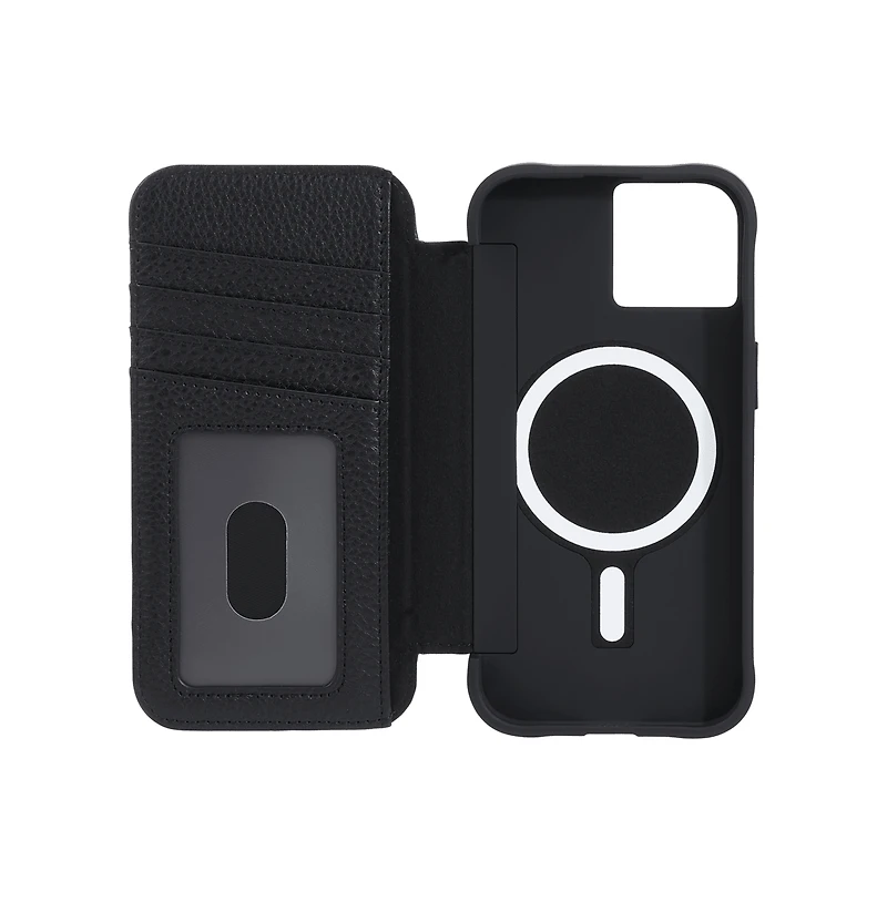 Case-Mate Wallet Folio MagSafe Case for Apple iPhone 15 / iPhone 14 / iPhone 13-Black